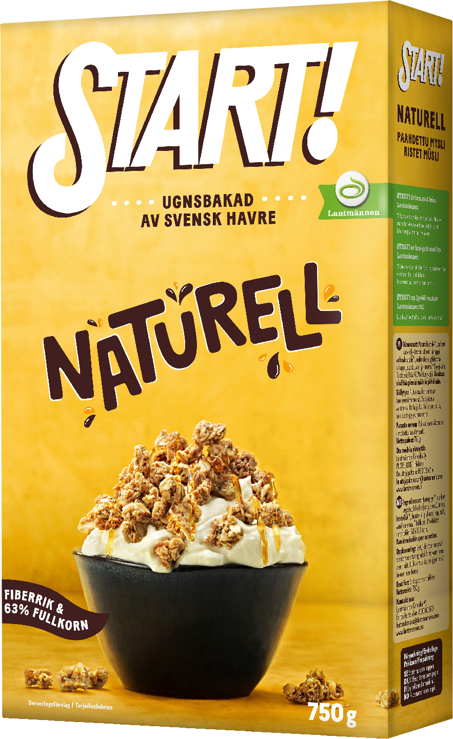 Start 750g Naturell granola PUOLILAVA