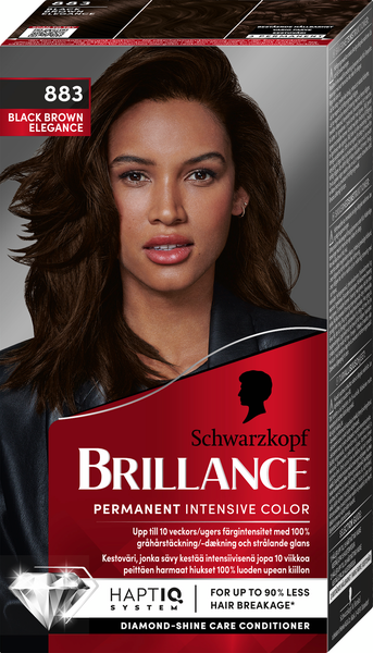 Schwarzkopf Brillance hiusväri 883 Black Brown Elegance