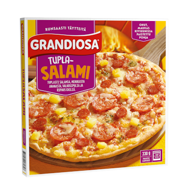 Grandiosa pizza Tuplasalami 330g kiviuunipizza pakaste