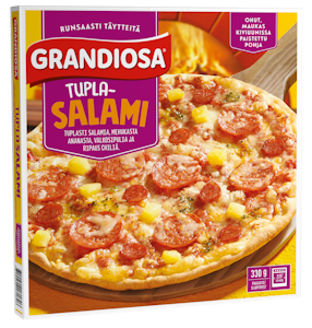 Grandiosa pizza Tuplasalami 330g kiviuunipizza pakaste