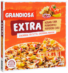 Grandiosa pizza Extra kebab 400g kiviuunipizza pakaste