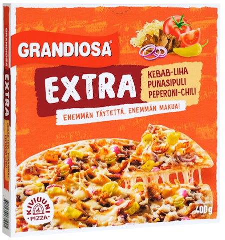 Grandiosa pizza Extra kebab 400g kiviuunipizza pakaste