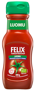 Felix ketchup 485g vähemmän suolaa ja sokeria luomu