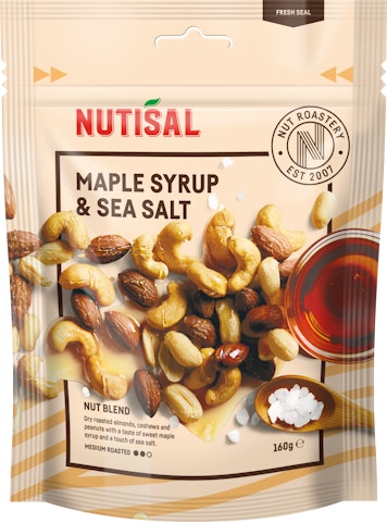 Nutisal Maple Syrup - Sea Salt pähkinäsekoitus 160 g