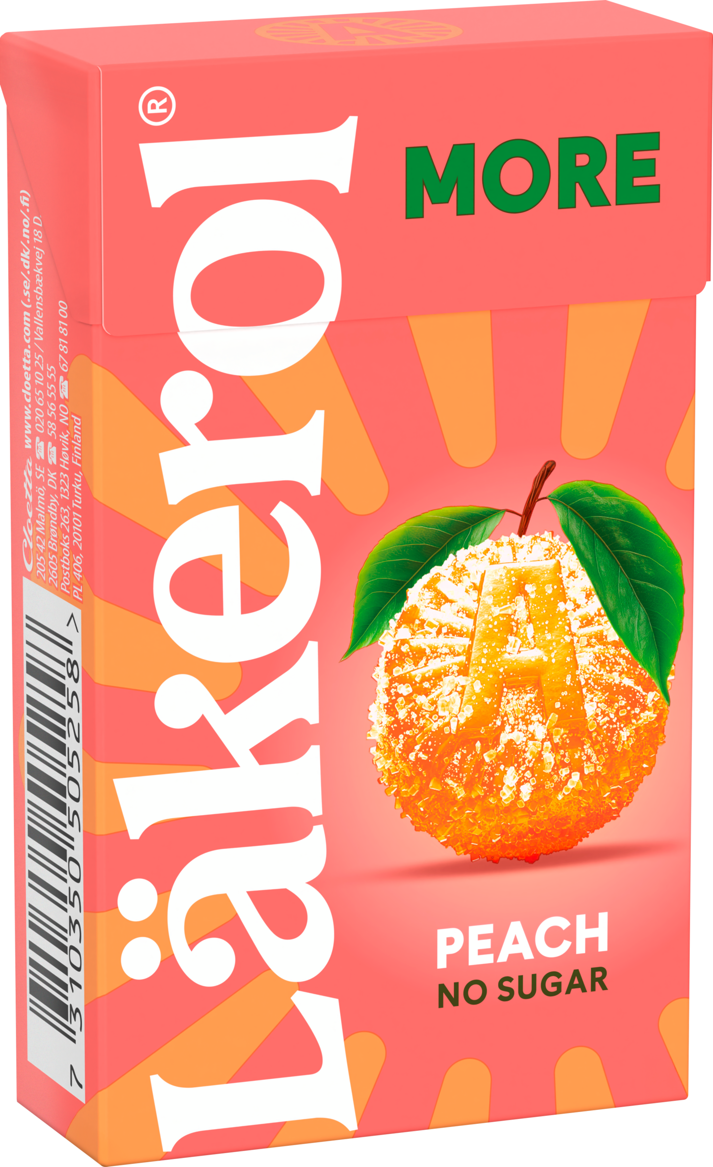 Läkerol More Peach sokeriton pastilli 30g