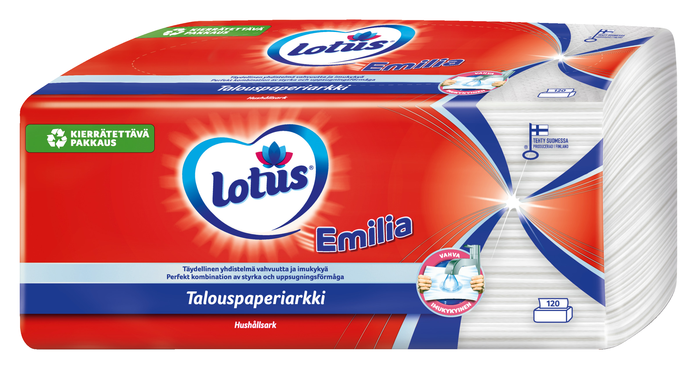 Lotus Emilia talouspaperiarkki c-fold 120 kpl