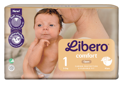 LIBERO Comfort koko 1, 43 kpl, 2-5kg