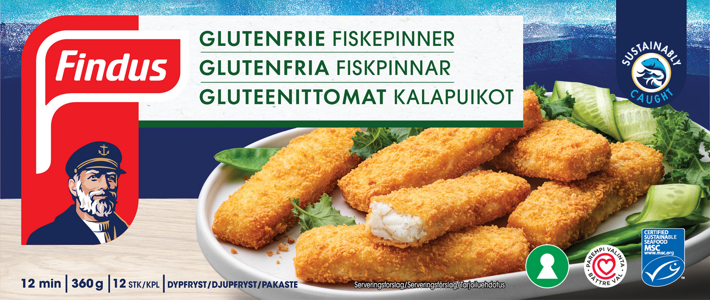 Findus kalapuikot 360g MSC gluteeniton pa