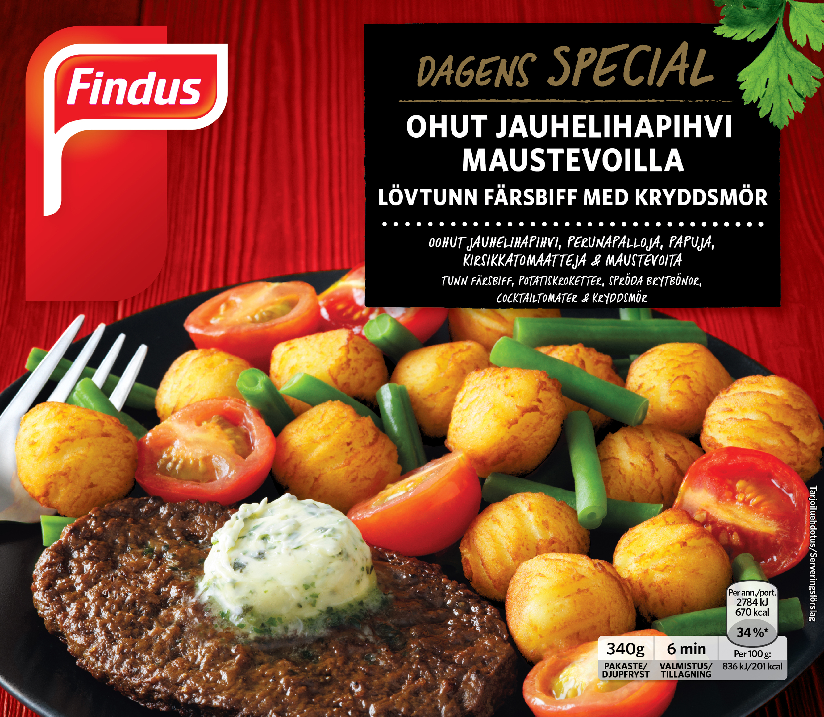Findus Dagens Special lehtipihvi maustevoilla 340g pakaste