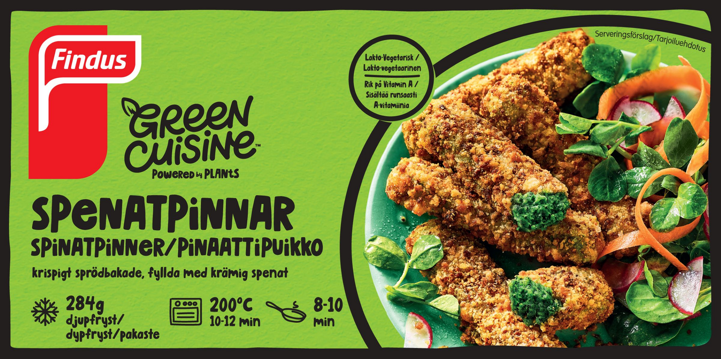 Findus Green Cuisine pinaattipuikot 284g pakaste