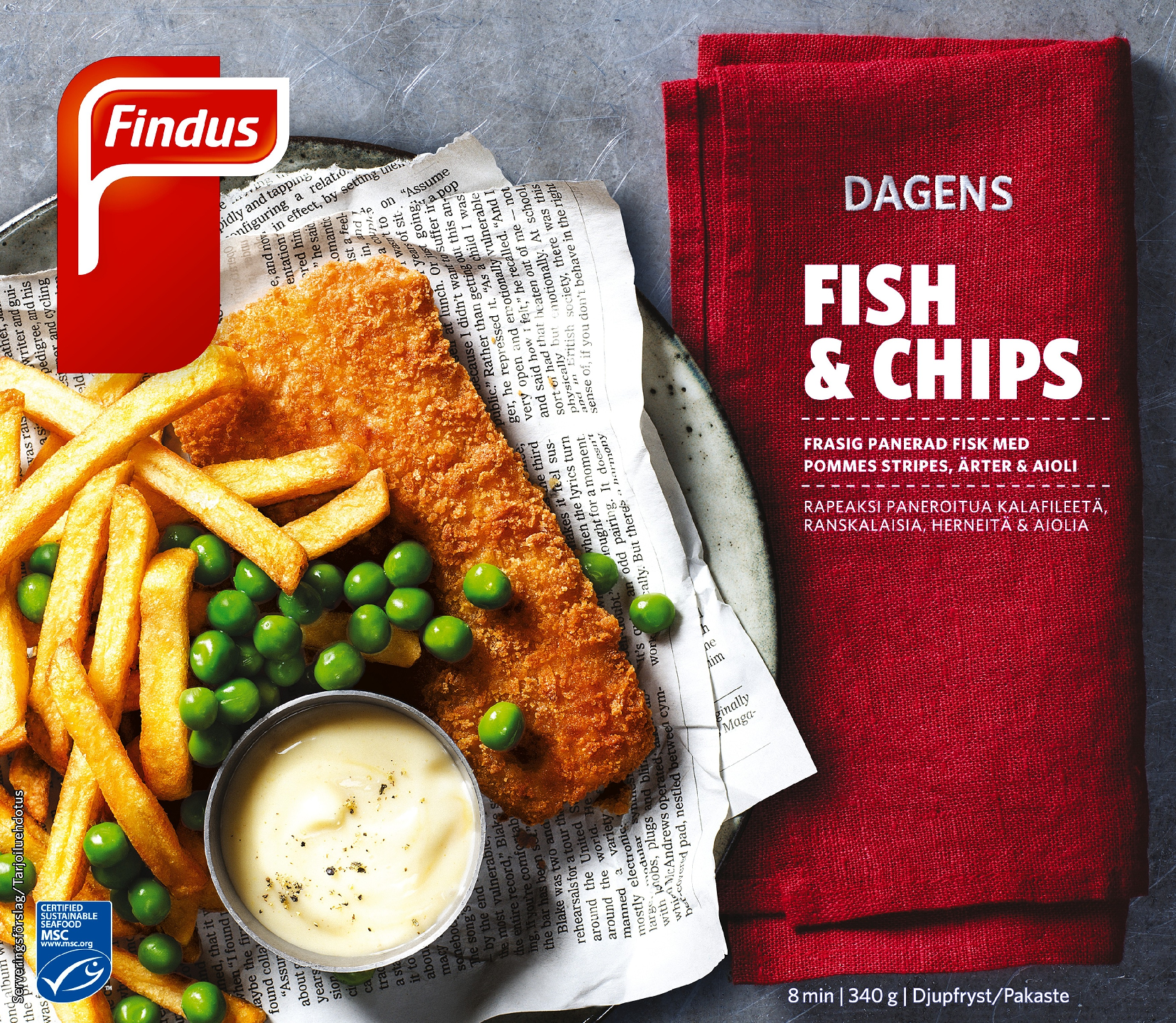 Findus Dagens Fish & Chips MSC 340g pakaste