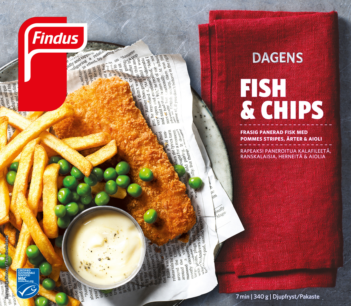 Findus Dagens Fish & Chips MSC 340g pakaste