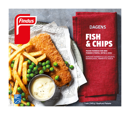 Findus Dagens Fish & Chips MSC 340g pakaste