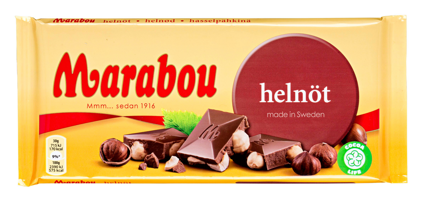 Marabou Helnöt Suklaalevy  200g hasselpähkinä