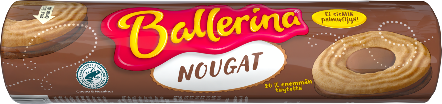 Ballerina täytekeksi 205g nougat RFA