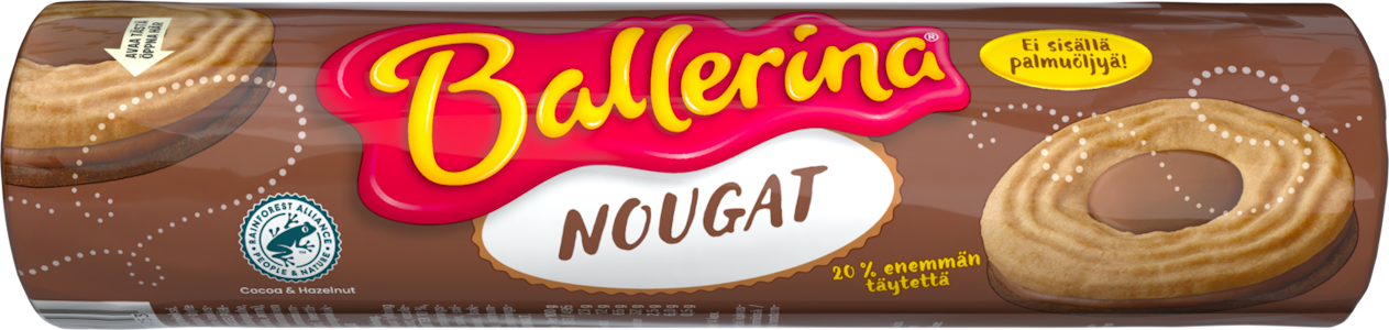 Ballerina täytekeksi 205g nougat RFA