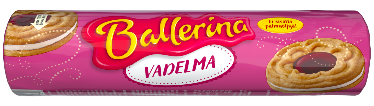 Kantolan Ballerina 190g Vadelma täytekeksi