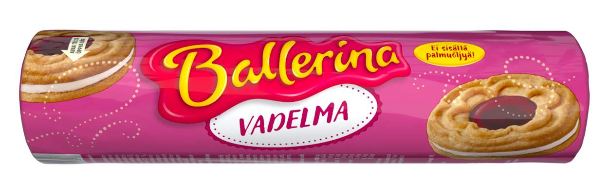 Kantolan Ballerina 190g Vadelma täytekeksi