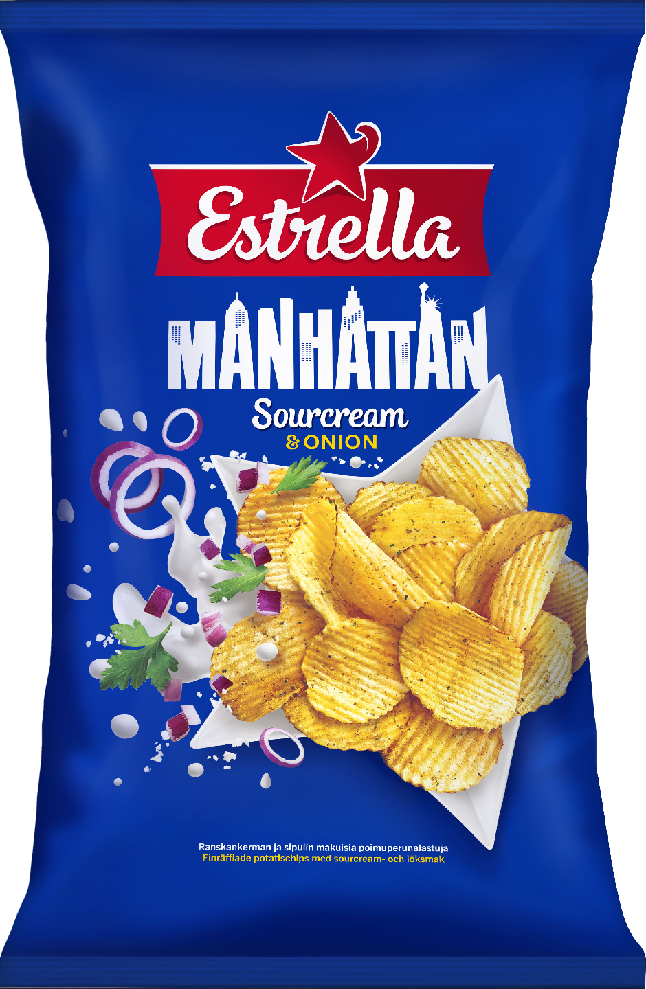 Estrella 275g Manhattan Sourcream & Onion Chips PUOLILAVA