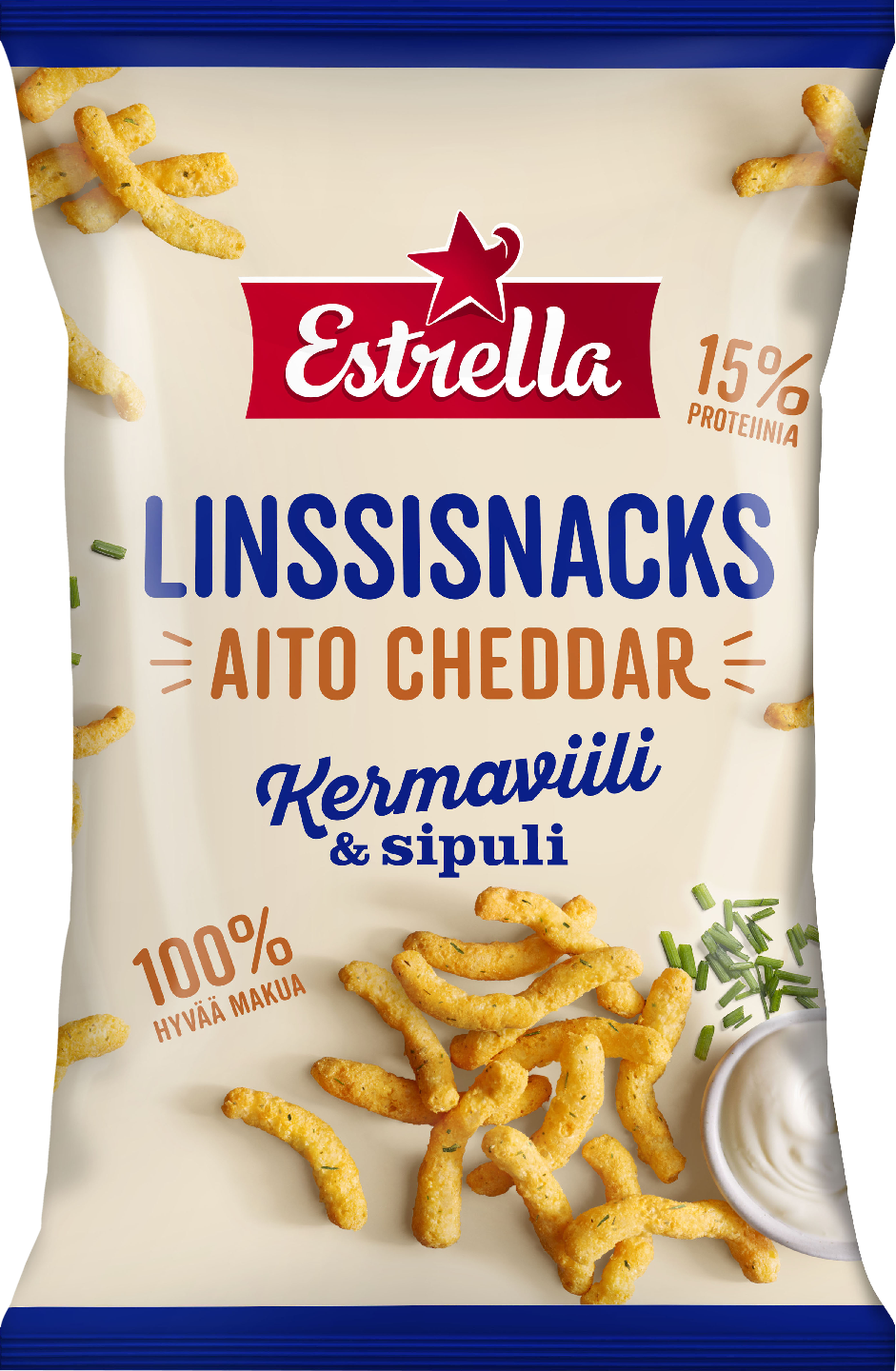 Estrella Linssisnacks 125g Kermaviili ja sipuli