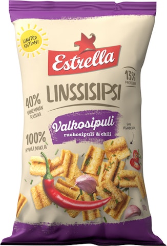 Estrella Linssisipsi  110g valkosipuli, ruohosipuli & chili