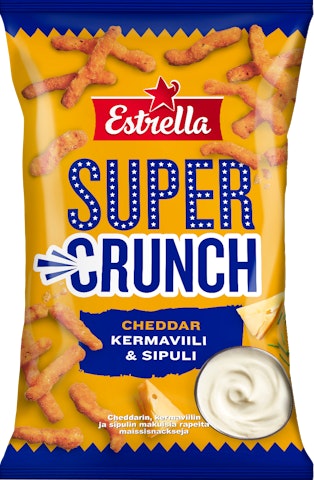 Estrella Super Crunch Cheddar 175g kermaviili sipuli