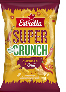 Estrella Super Crunch juustonaksu 175g cheddar-chili