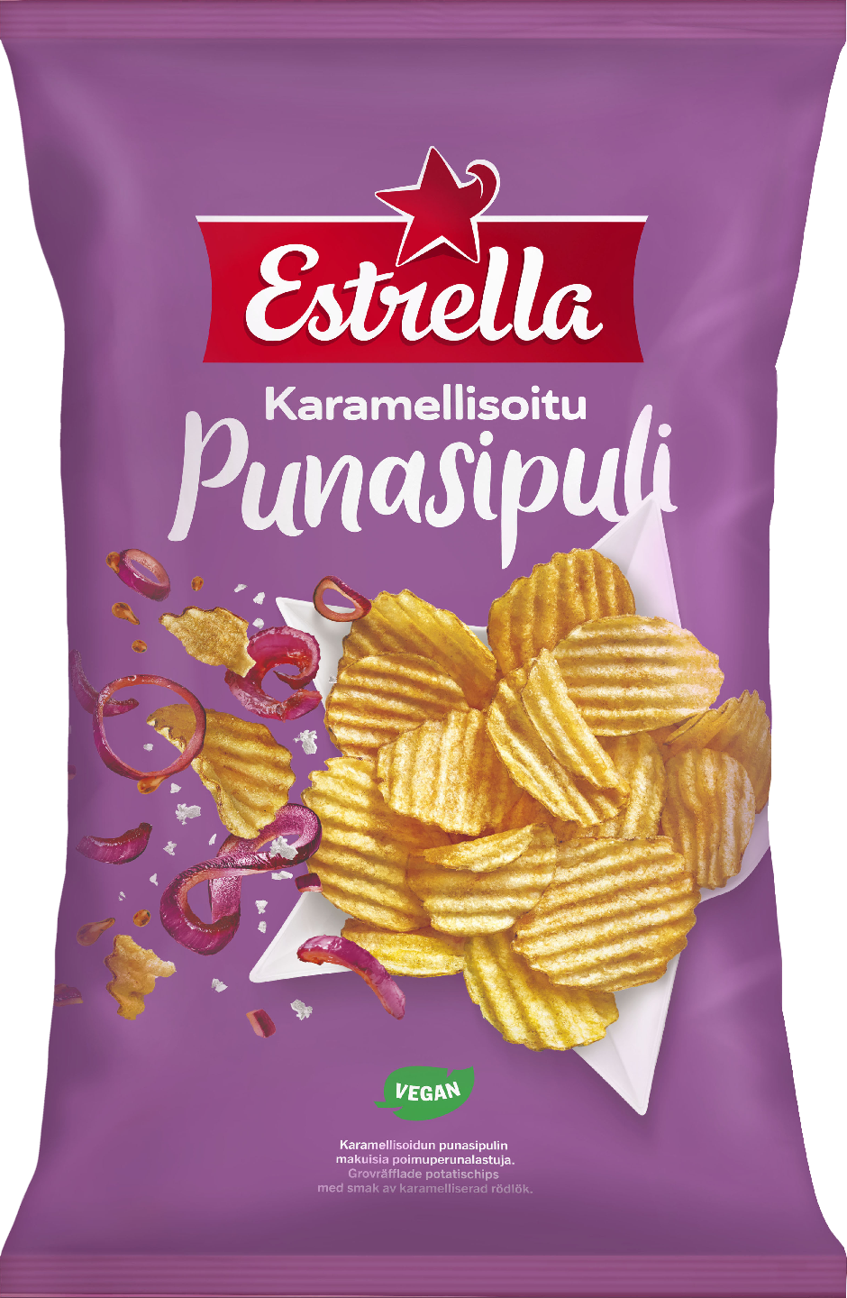 Estrella 275g Karamellisoitu Punasipuli Chips