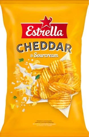 Estrella Cheddar & Sourcream chips 275g
