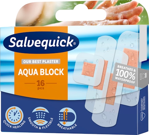 Salvequick laastari 16kpl Aqua Block