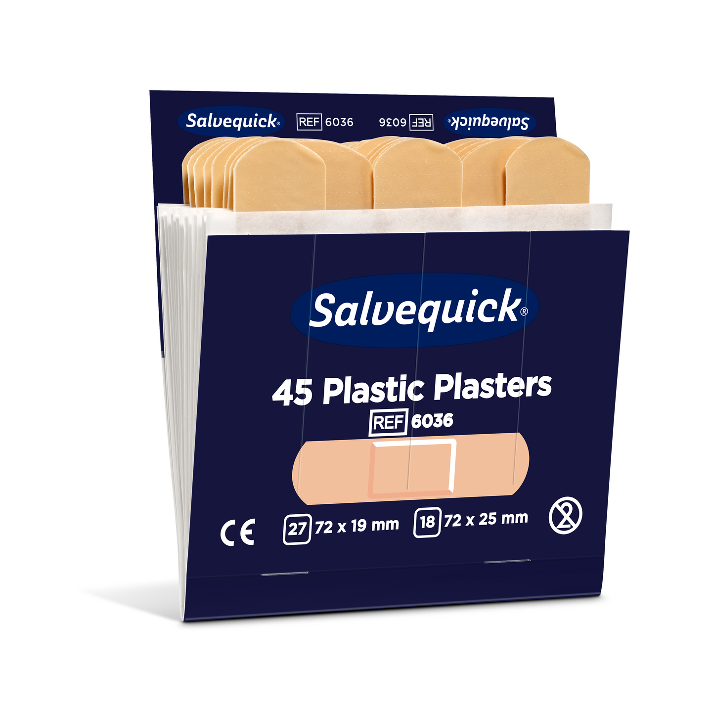 Muovilaastari Salvequick 6x45kpl/pak, täyttöpakkaus