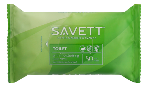 Savett Toilet uudelleensuljettava kosteuspyyhe 50kpl