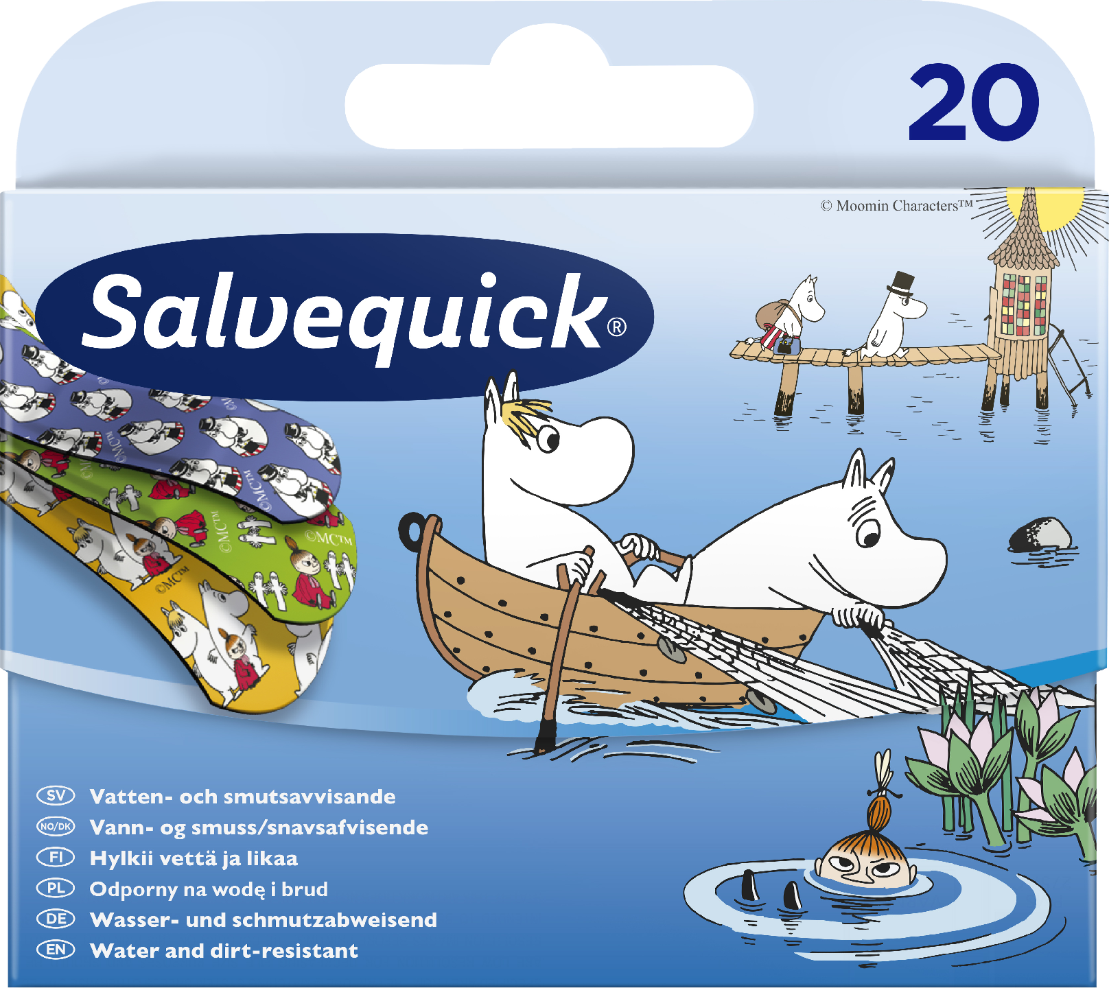 Salvequick Muumi lastenlaastari 20kpl 3 kokoa