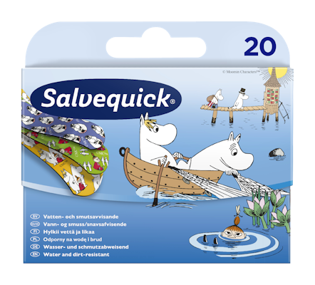 Salvequick Muumi lastenlaastari 20kpl 3 kokoa