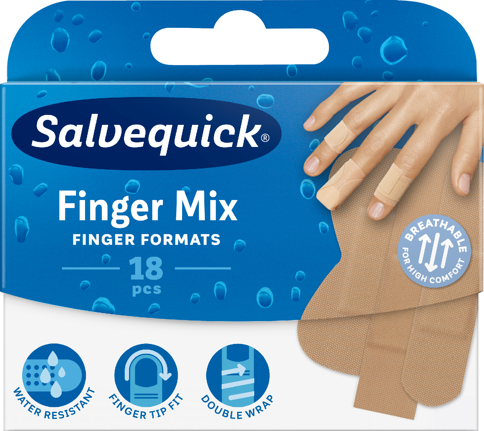 Salvequick laastari 18kpl Finger Mix