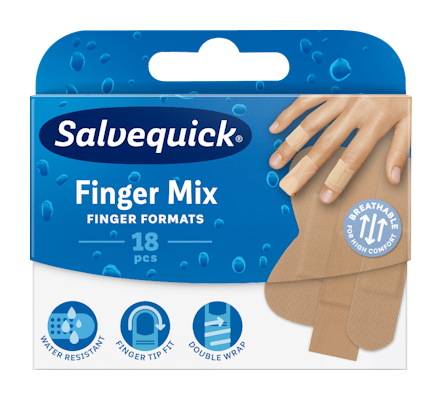 Salvequick laastari 18kpl Finger Mix