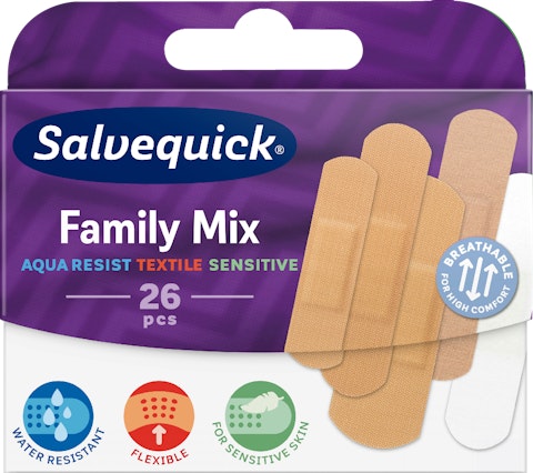 Salvequick laastari 26kpl FamilyMix