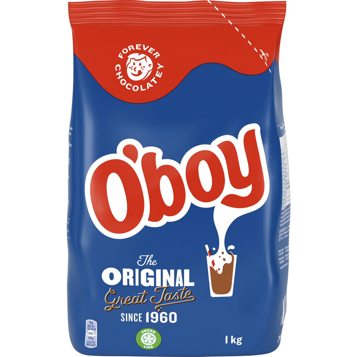 O'boy kaakaojuomaj 1000g täyttö ps PUOLILAVA