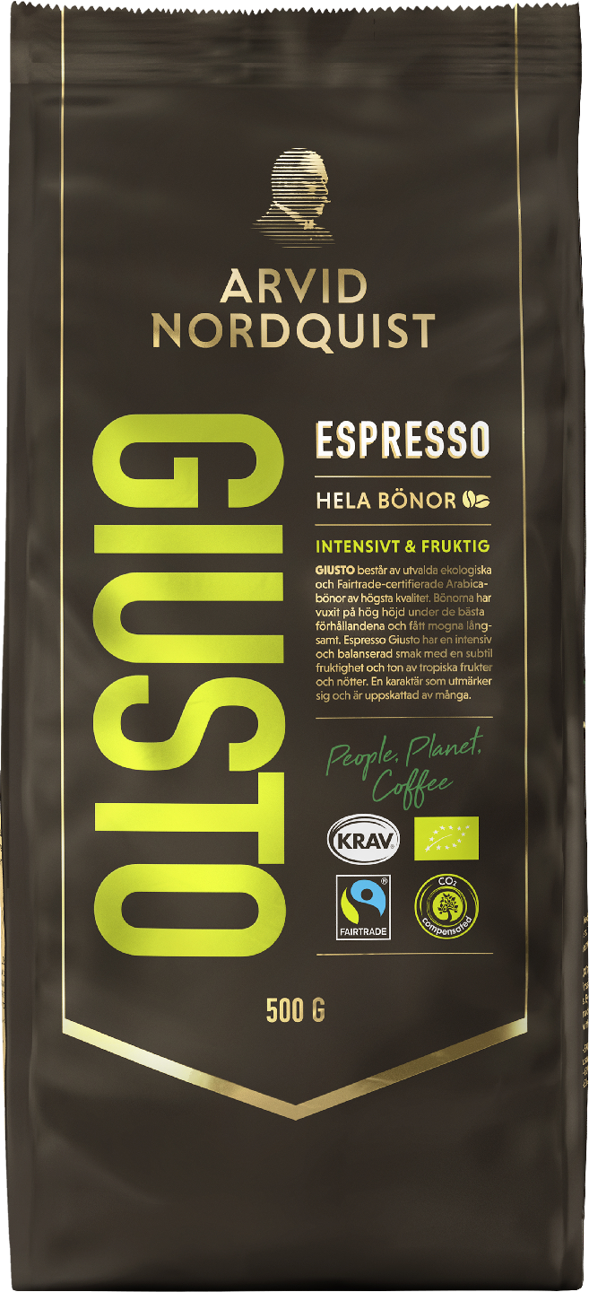 Arvid Nordquist papukahvi 500g Giusto Espresso luomu