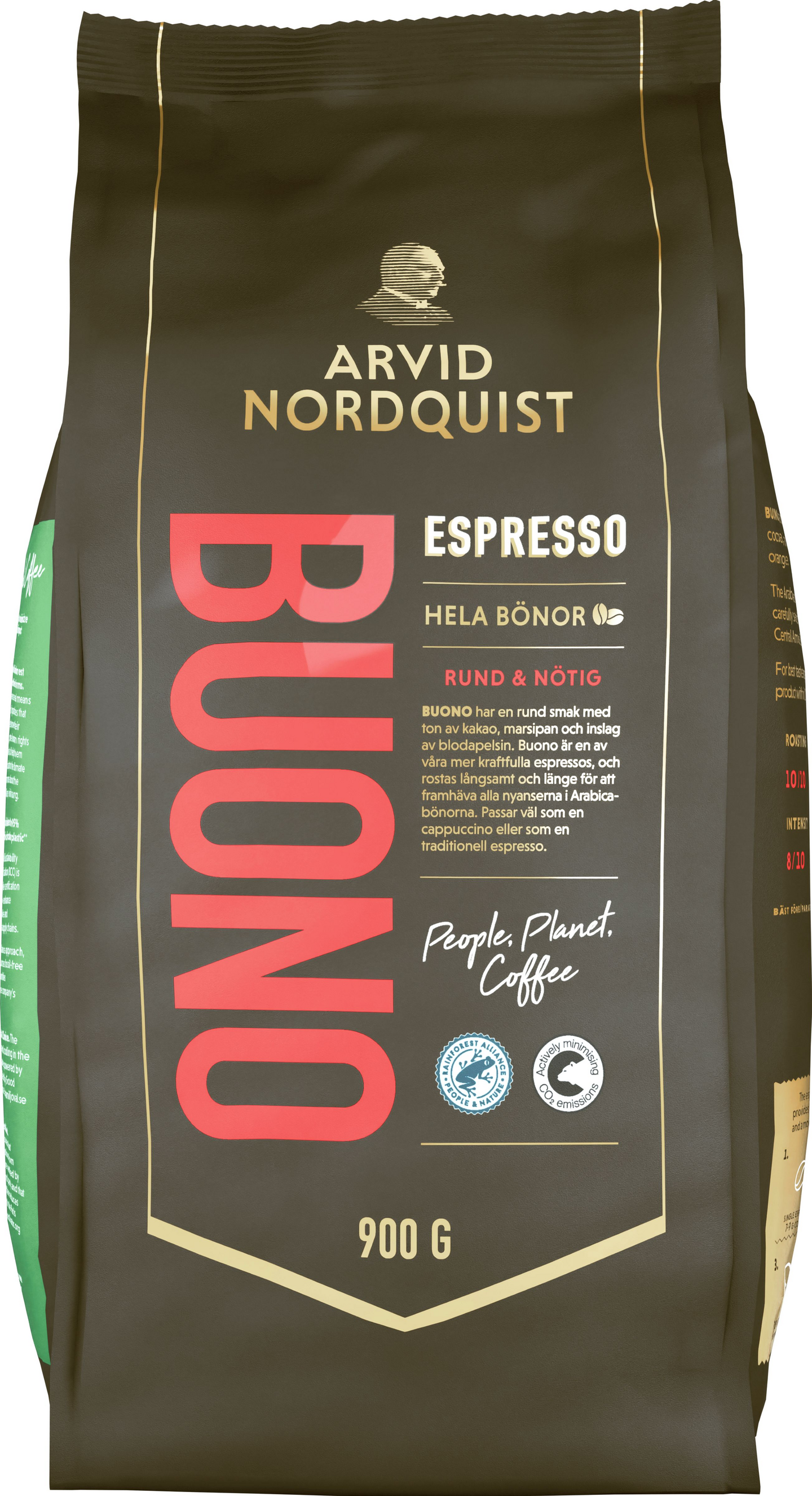Arvid Nordquist 900 g Espresso Buono kokonaiset pavut rfa