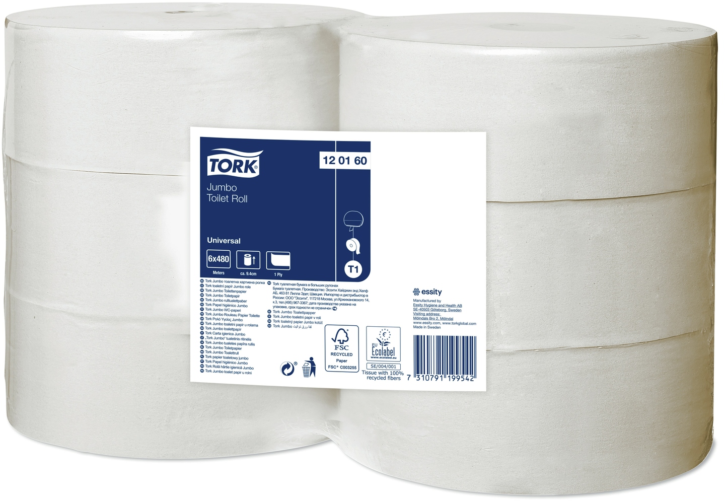 Tork Jumbo wc-paperi luonnonvalkoinen 480m Universal T1