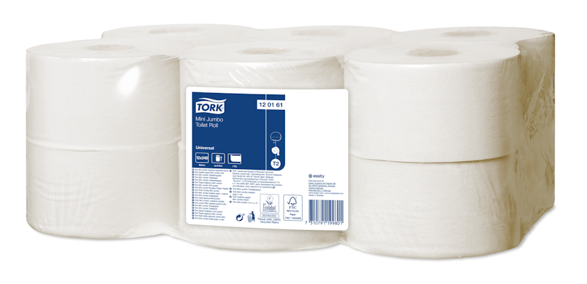 Tork Mini Jumbo wc-paperirulla luonnonvalkoinen 240m Universal T2