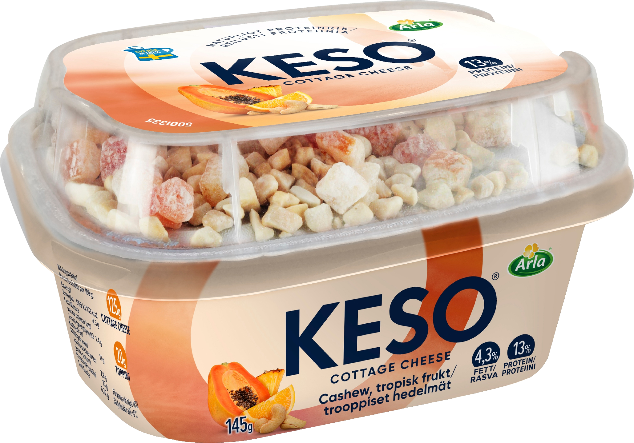 Arla Keso raejuusto cashew-trooppiset hedelmät 145g