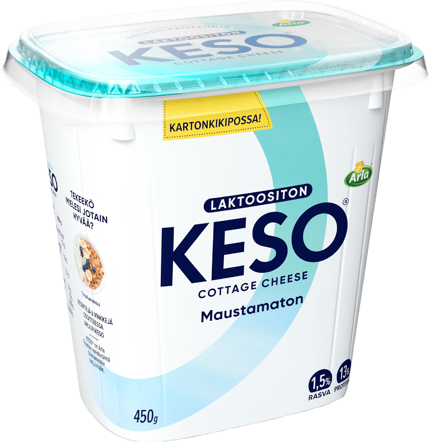 Arla Keso raejuusto 1,5 % 450g maustamaton laktoositon