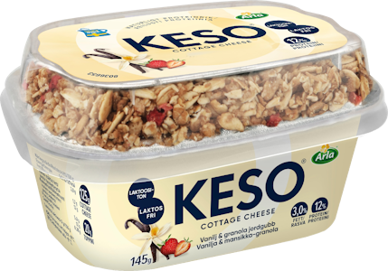 Arla Keso raejuusto vanilja- mansikka-granola 145g laktoositon