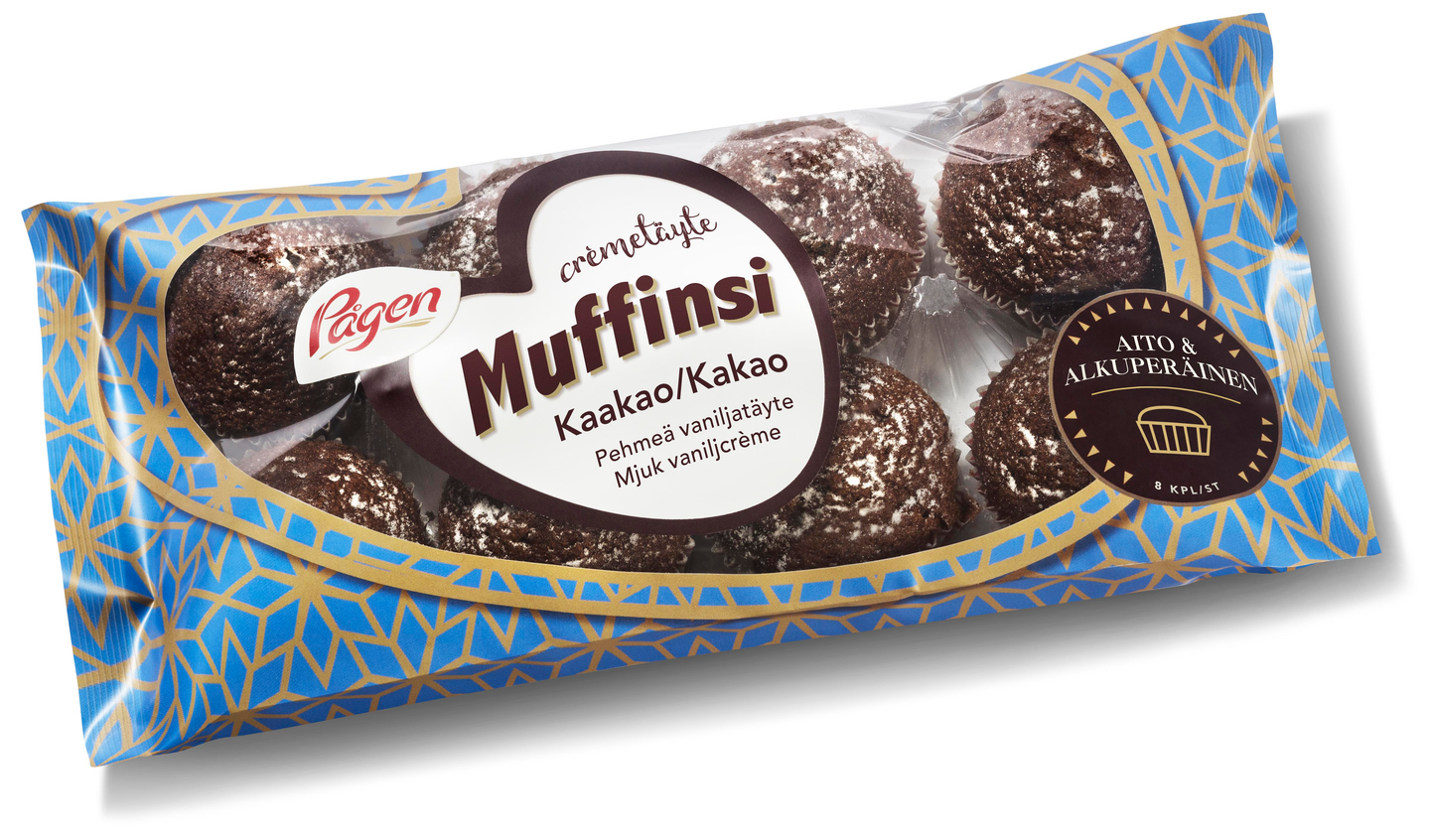 Pågen Crémetäytemuffinsi Kaakao 240g 8kpl