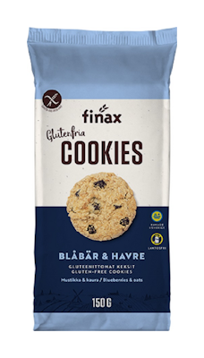 Finax mustikka & kaurakeksi 150g glton