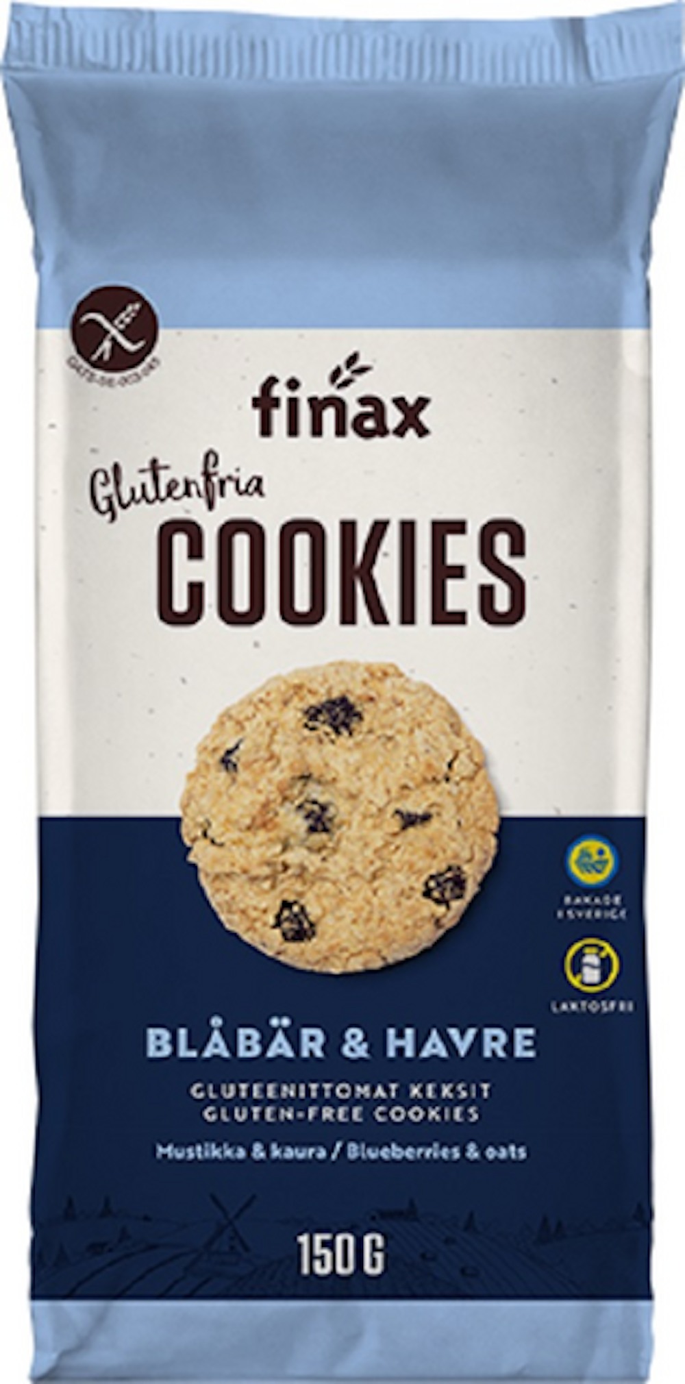 Finax Mustikka Kaurakeksi 150g Glton HoReCa tukku Kespro