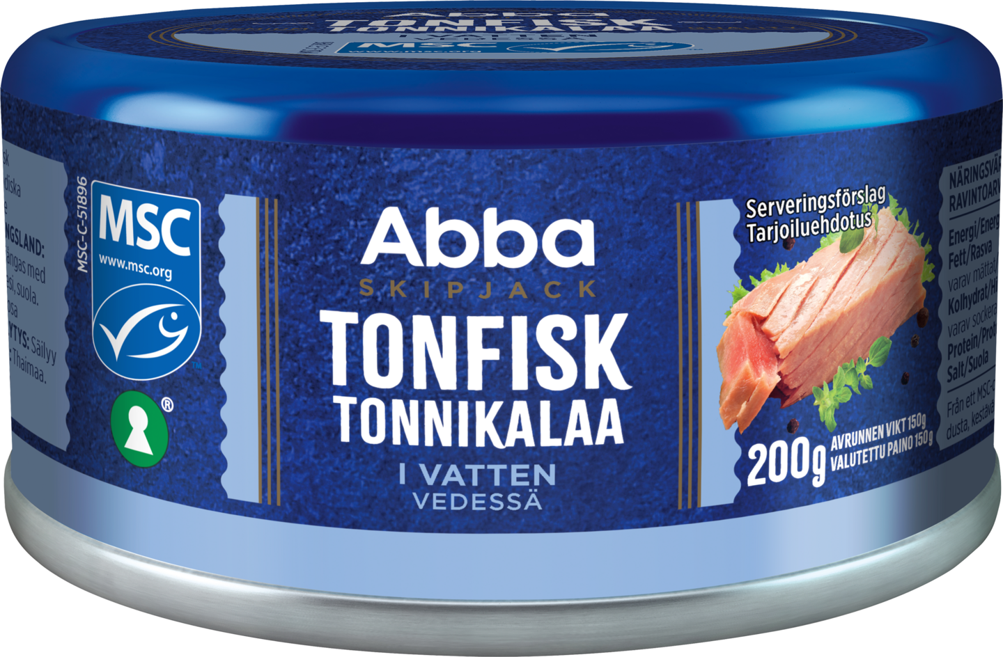Abba tonnikalaa 200/150g  vedessä MSC