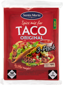 Santa Maria Taco Spice Mix mausteseos jauhelihalle 3 kpl, 3 x 28g